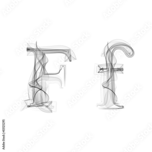 Black Smoke font. Letter F