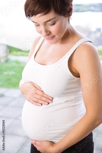 Free Download Pregnant woman holding her bump - GFXLoad