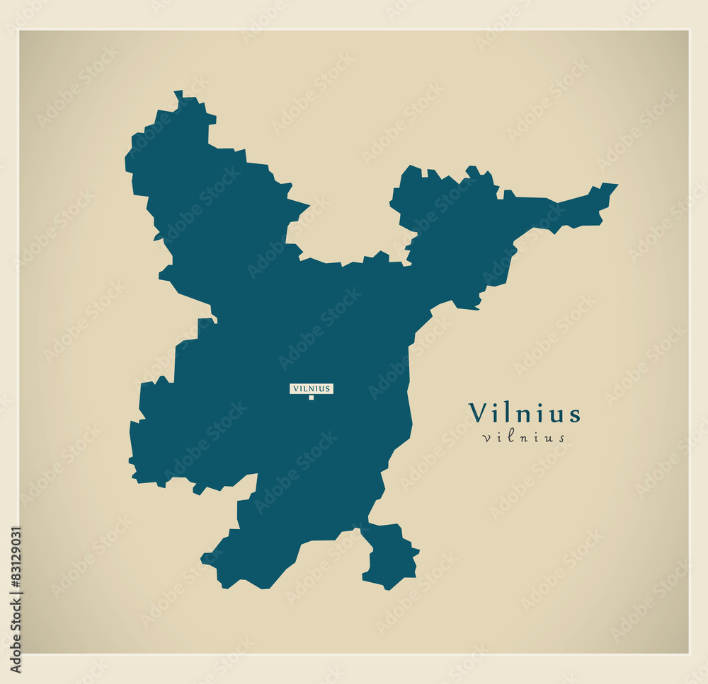 Fototapeta premium Modern Map - Vilnius LT