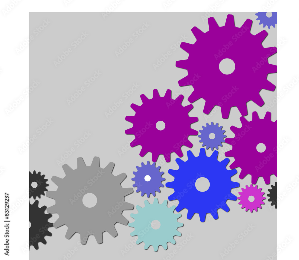 Abstract Colorful Cogwheels