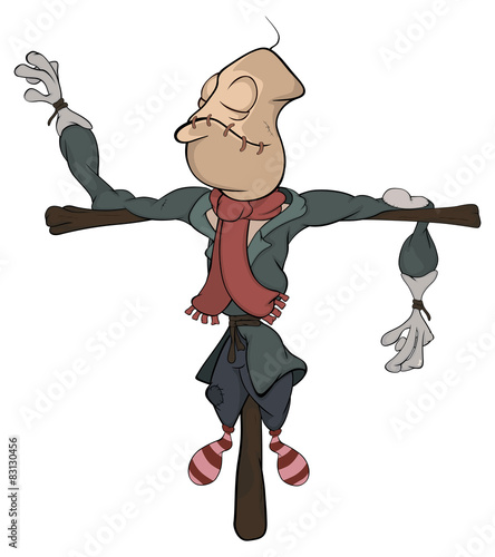 Illustration of scarecrow. Cartoon 