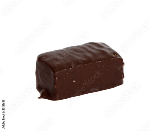 Single pastille covered in chocolate with marmalade  photo