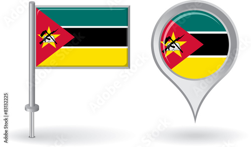 Free Download Mozambique pin icon and map pointer flag. Vector - GFXLoad
