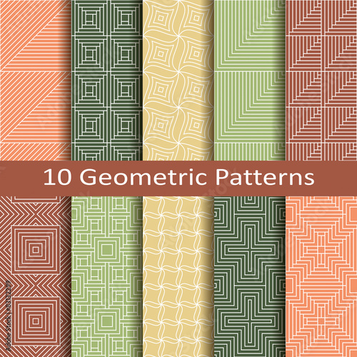 set of ten geometric patterns