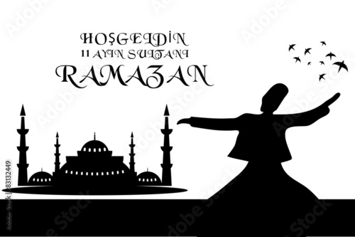 Vektörel Camii Hoşgeldin Ramazan