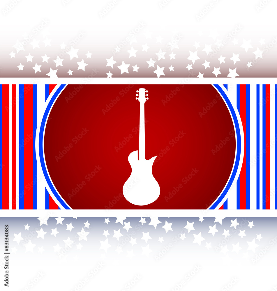 Guitar icon button isolated vector