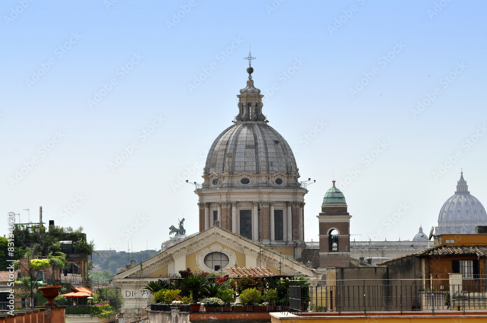 The dome of the old church in Rome - Italy
