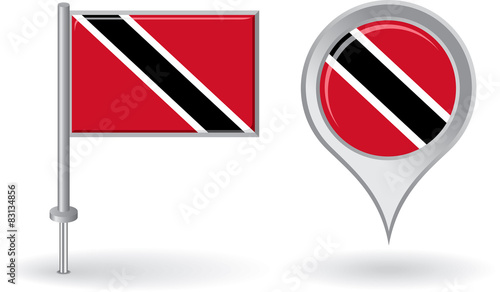 Free Download Trinidad and Tobago pin icon, map pointer flag. Vector - GFXLoad