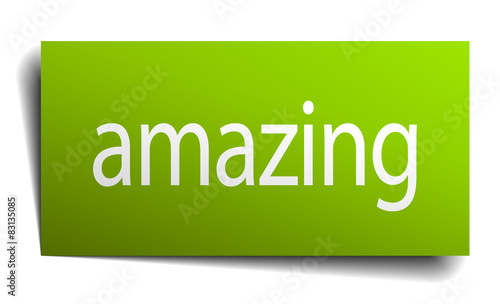 amazing green paper sign on white background