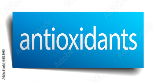 antioxidants square paper sign isolated on white