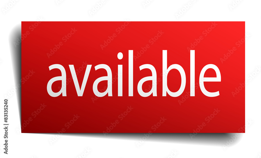 available red paper sign isolated on white available red paper sign isolated on white