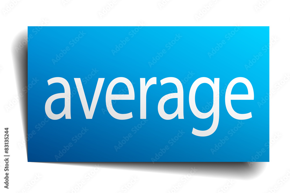 average blue square isolated paper sign on white average blue square isolated paper sign on white