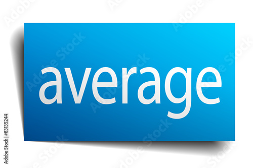 average blue square isolated paper sign on white