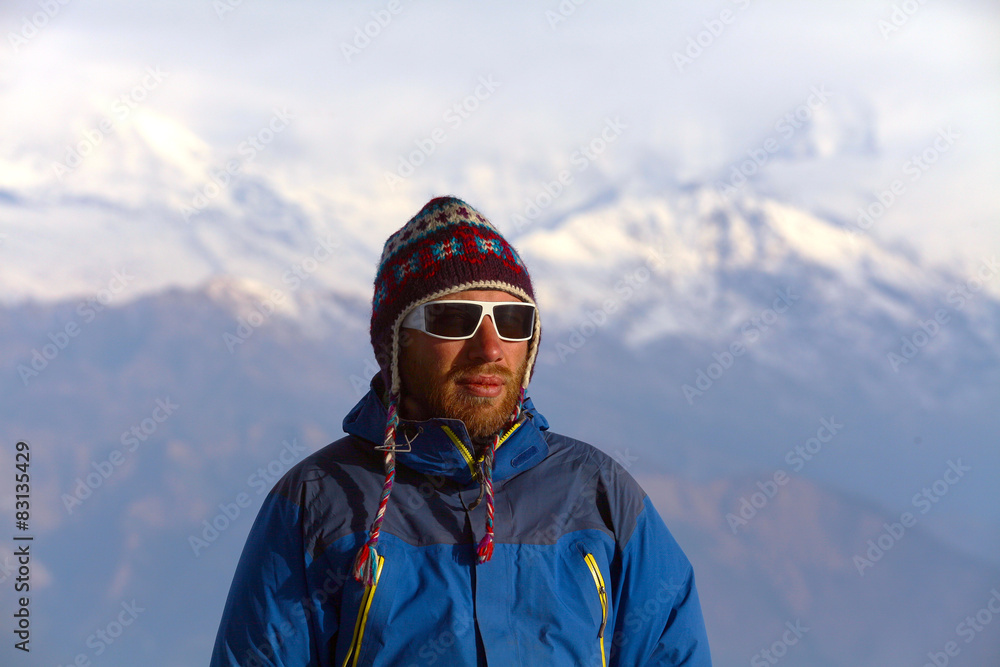 man in mountains