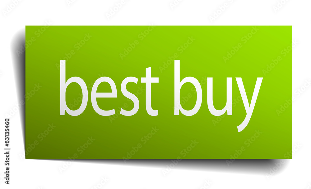 best buy green paper sign on white background best buy green paper sign on white background