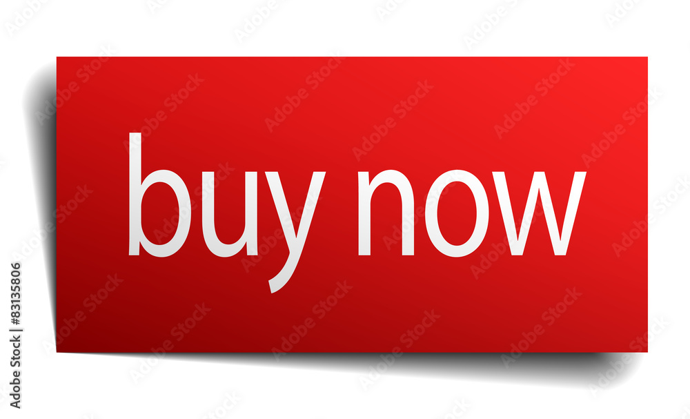 buy now red paper sign isolated on white buy now red paper sign isolated on white