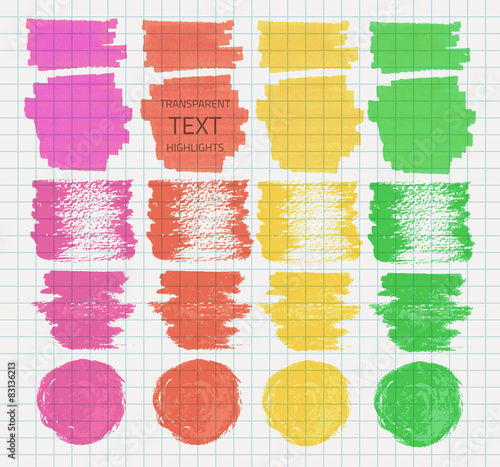 Transparent highlighter marks