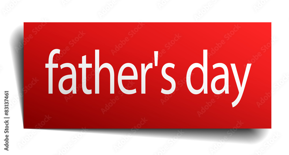 father's day red paper sign on white background father's day red paper sign on white background