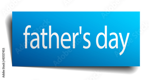 father's day blue paper sign isolated on white