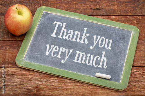 Slika na platnu Thank you very much on blackboard