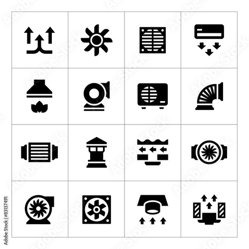 Set icons of ventilation and conditioning