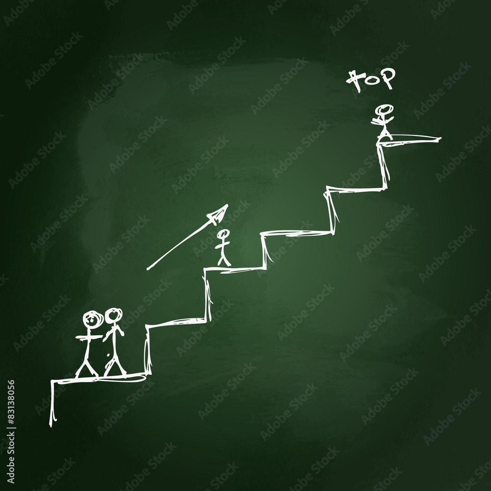 Stick people climbing some stairs Stick people climbing some stairs