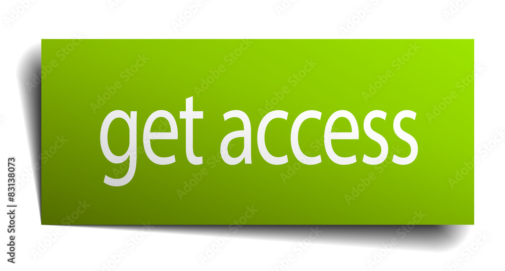 get access green paper sign isolated on white get access green paper sign isolated on white