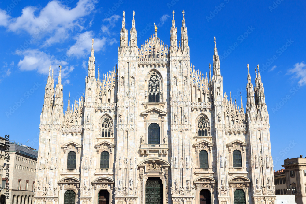 Milan Cathedral with blue sky