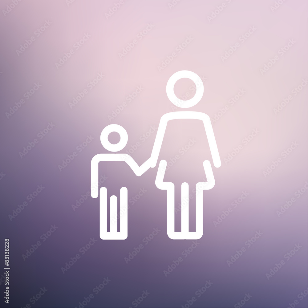 Mother and child thin line icon Mother and child thin line icon