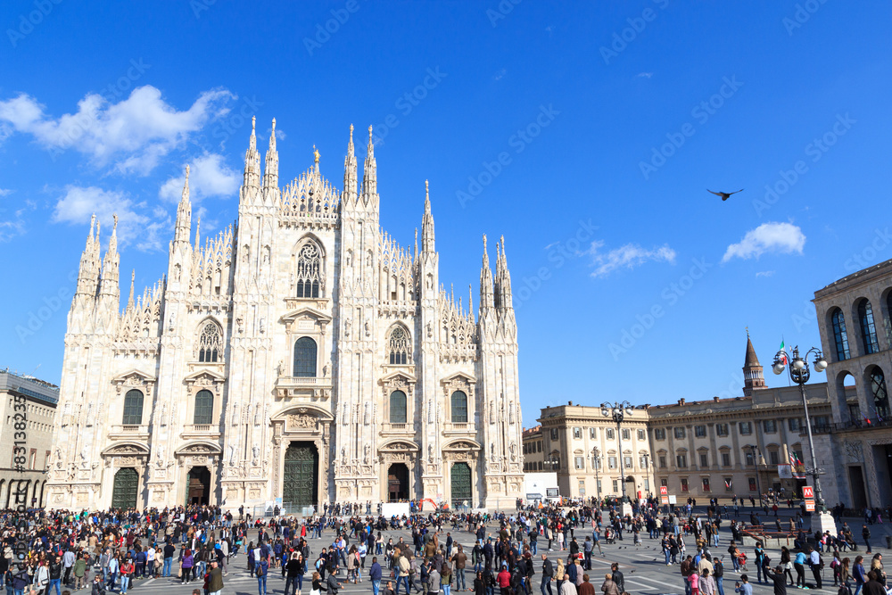 Milan Cathedral with blue sky