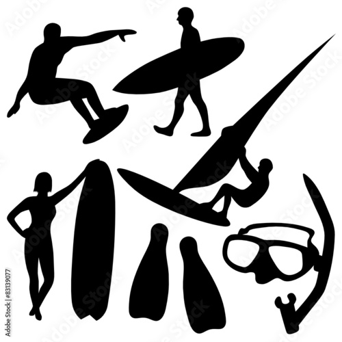 Set of Water Sports Silhouettes