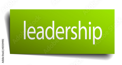 leadership green paper sign on white background