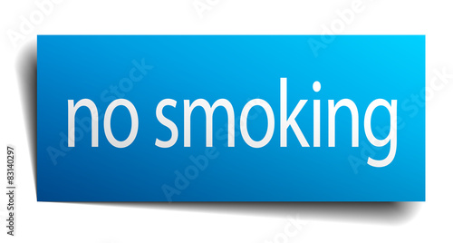 no smoking blue paper sign on white background