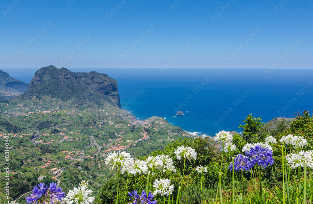 Seascape from the Levada Ribeira Frio-Portela. Madeira.