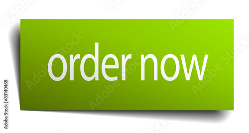 order now square paper sign isolated on white