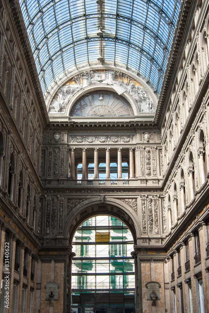 NAPLES, ITALY- AUGUST 27, 2014: Detail of public shopping, art g