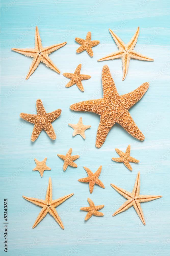 Seesterne am Sand Strand als Urlaub Hintergrund Seesterne am Sand Strand als Urlaub Hintergrund