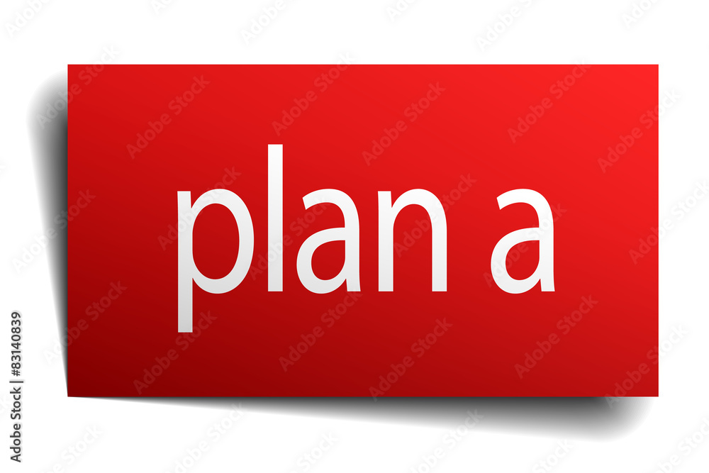 plan a red paper sign on white background plan a red paper sign on white background