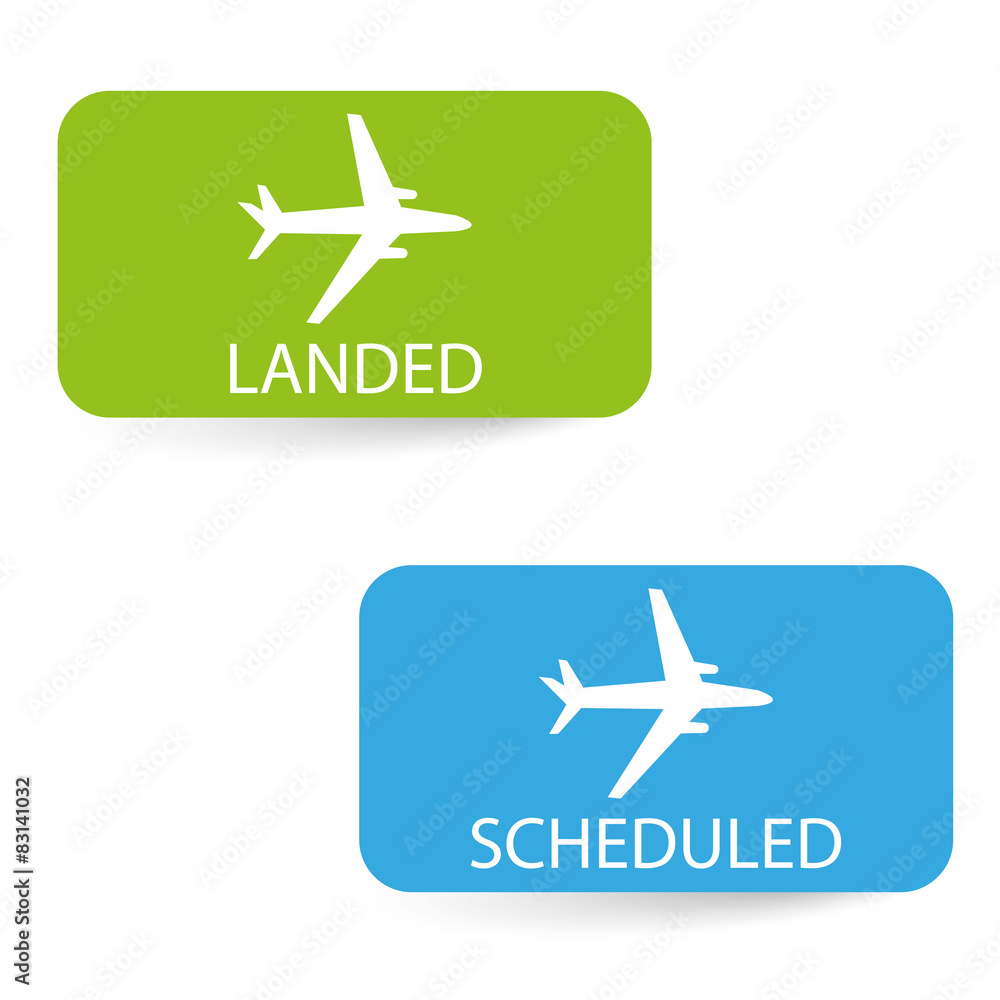 scheduled and landed airport icons scheduled and landed airport icons