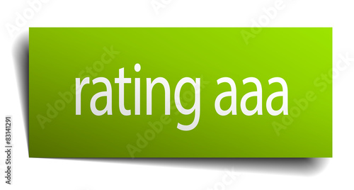 rating aaa square paper sign isolated on white