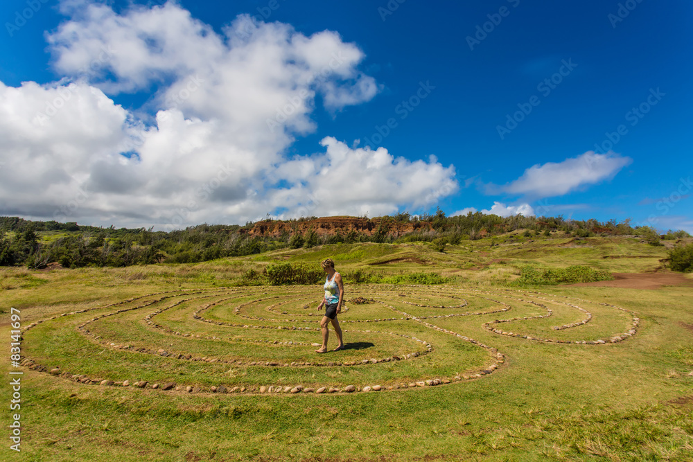 Fototapeta premium Woman in Stone Circle