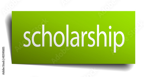 scholarship square paper sign isolated on white