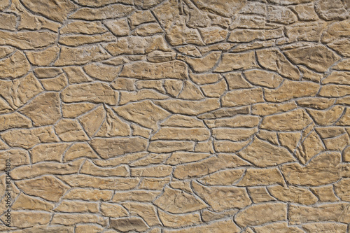 Kitschy cast stone wall
