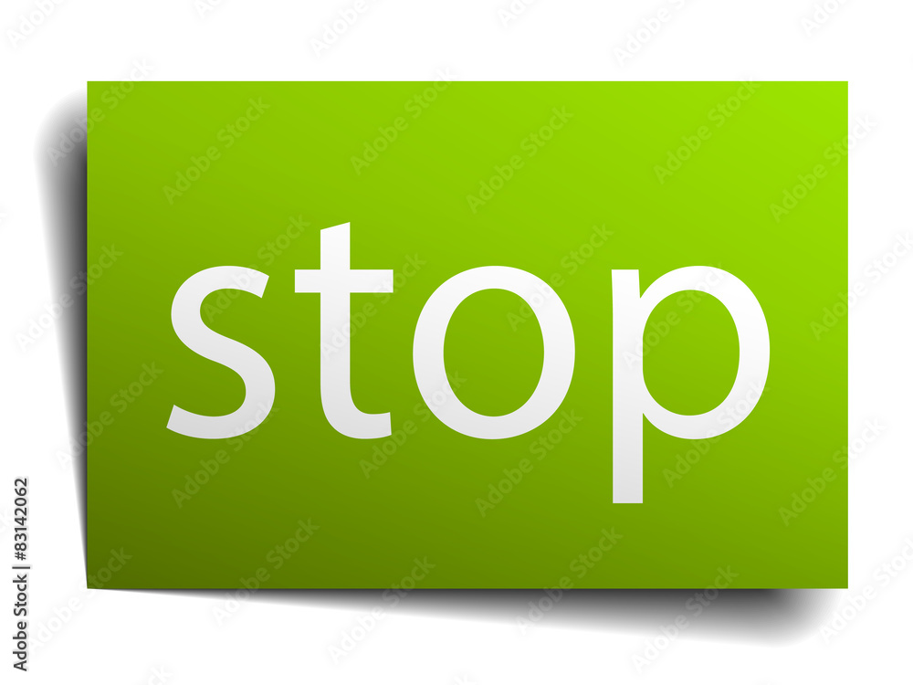 stop square paper sign isolated on white stop square paper sign isolated on white