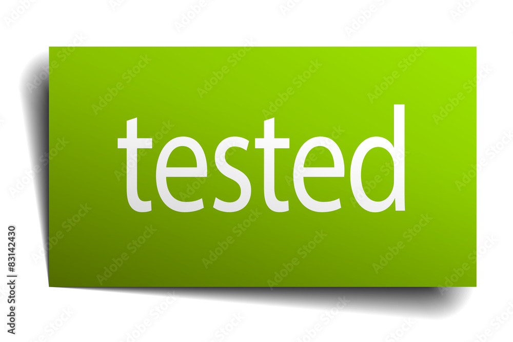 tested square paper sign isolated on white tested square paper sign isolated on white