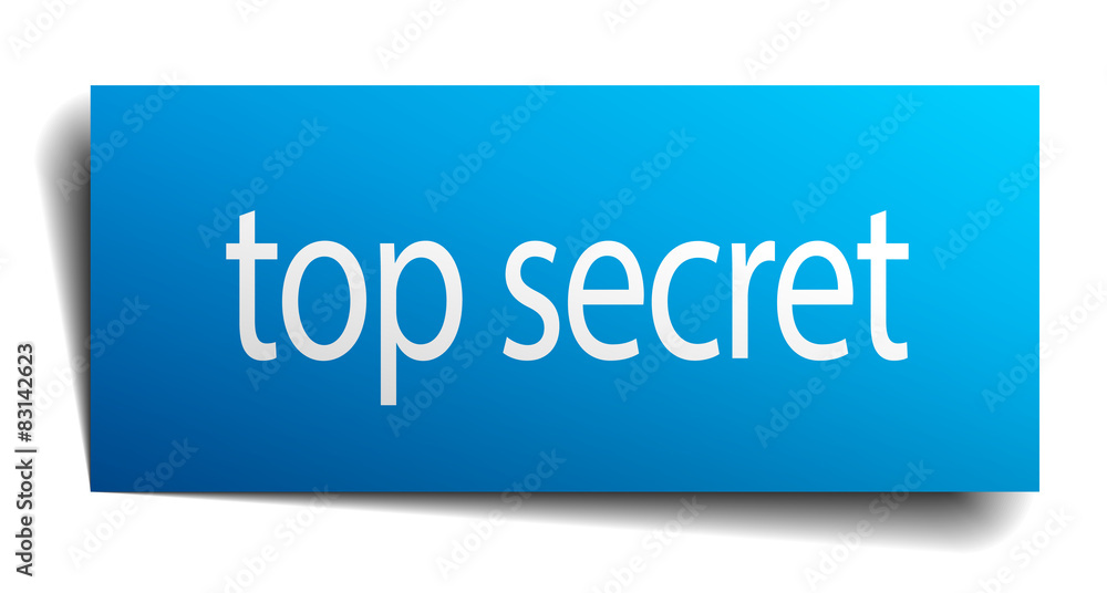top secret blue paper sign isolated on white top secret blue paper sign isolated on white