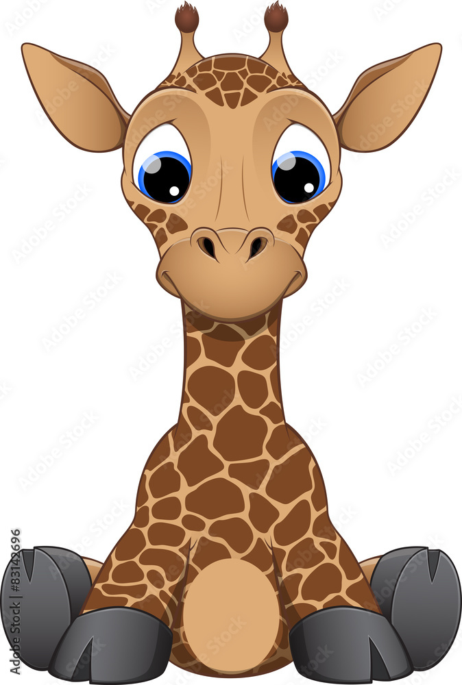 Naklejka premium Funny little giraffe