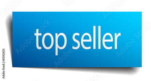 top seller blue paper sign isolated on white