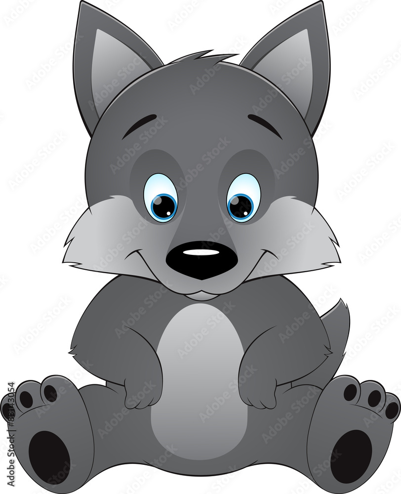 Cute wolf on a white background Cute wolf on a white background