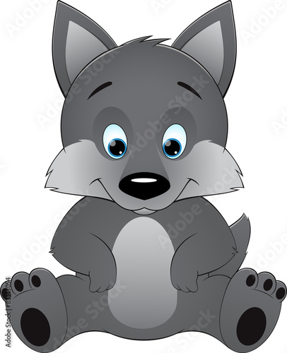 Cute wolf on a white background